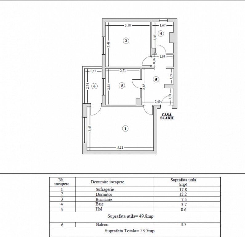 Apartament de vânzare 2 camere zona Dacia