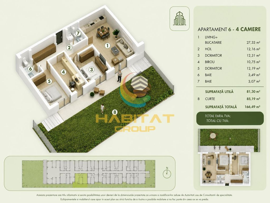 Vânzare Apartament 4 camere 81 mp | curte 85 mp - Popești Leordeni | Metrou