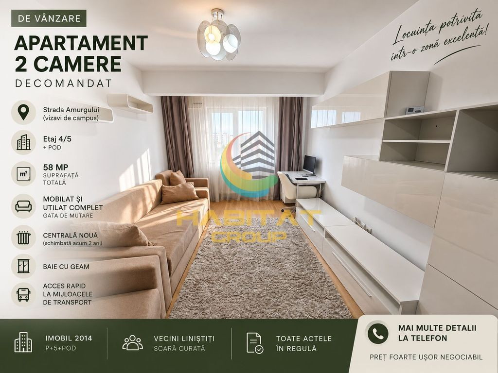 Vânzare Apartament 2 camere 58 mp - Popești Leordeni / Amurgului