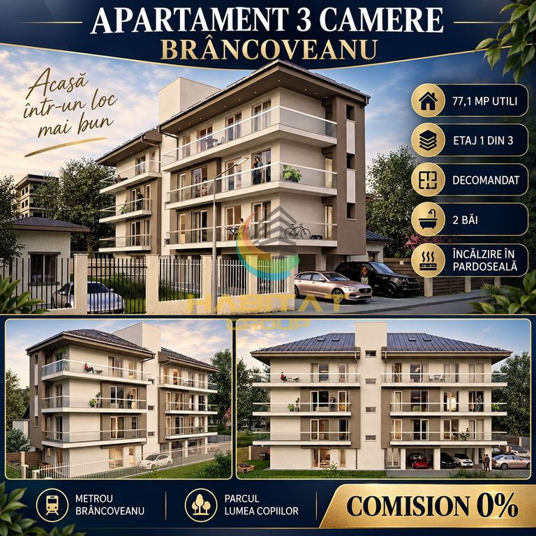 Apartament 3 Camere Brâncoveanu | Comision 0%