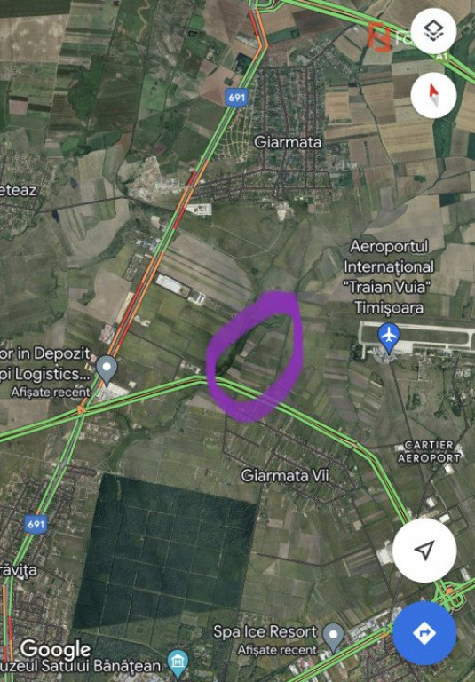 57 Hectare Teren centura cu front 485 ml pretabil parc logis
