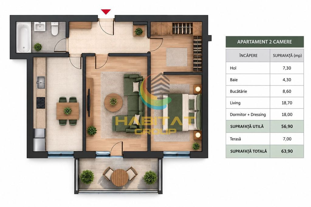 Apartament 2 camere - 8 min de metrou Nicolae Teclu