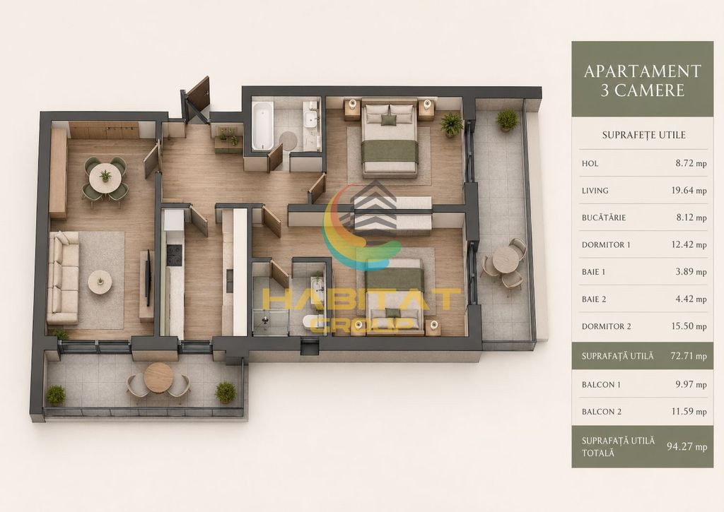 Apartament 3 camere - 13 min de metrou Nicolae Teclu