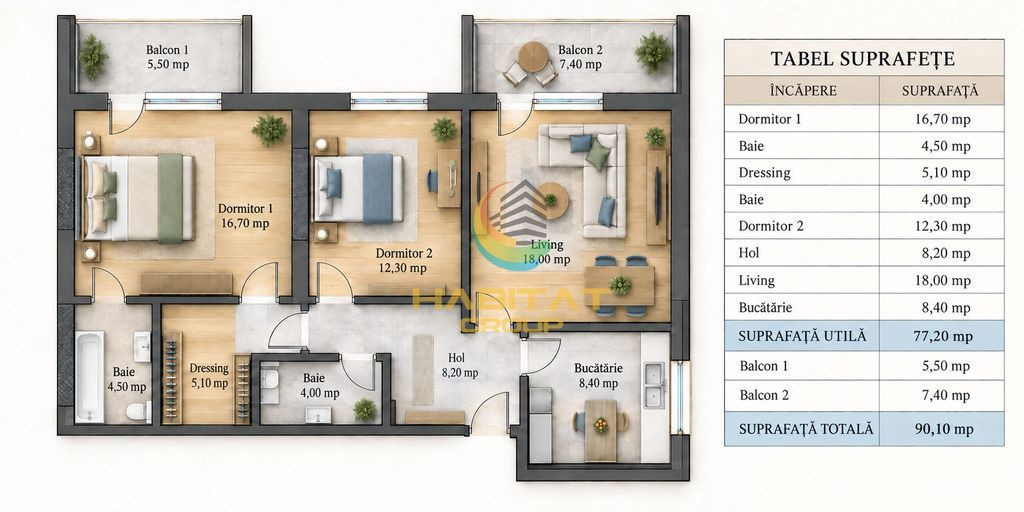 Apartament 3 camere - 8 min de metrou Nicolae Teclu