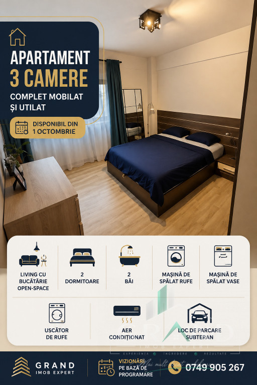 Apartament 3 Camere | Etaj 1 | 70MP | Parcare | Petfriendly