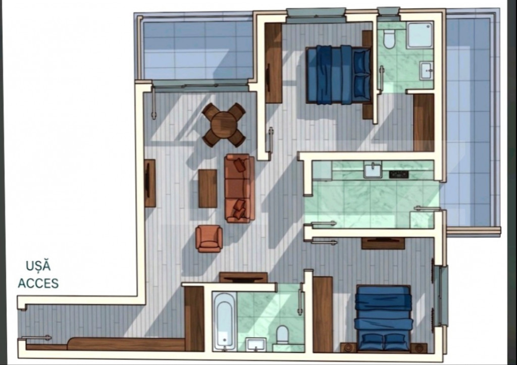 Apartament 3 camere, 75.41 mp, zona Giroc, pret cu TVA inclu