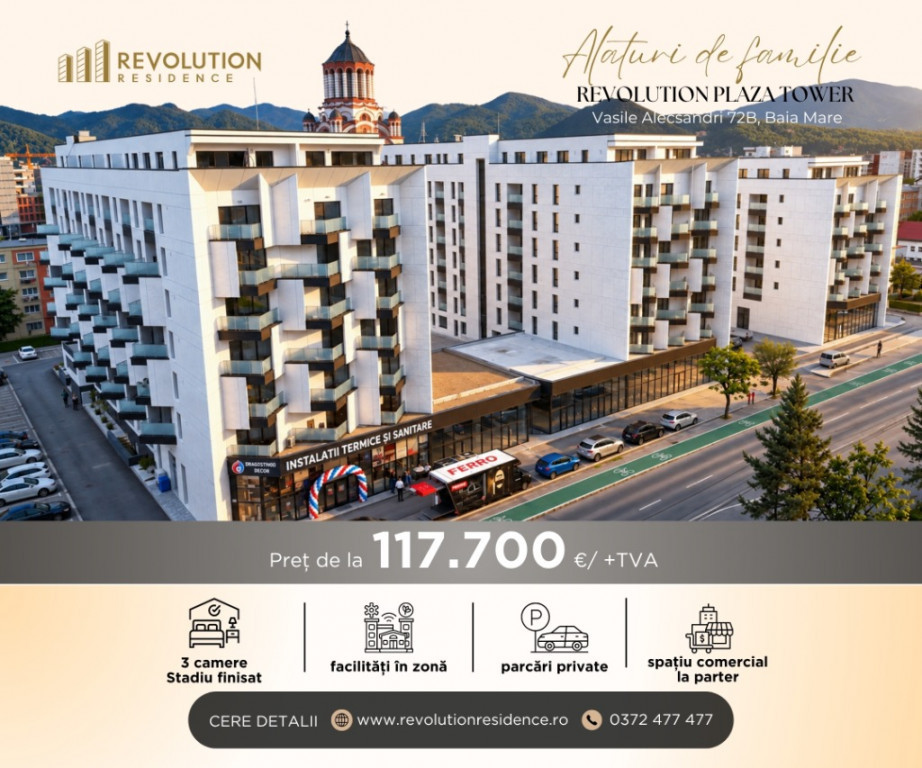 COMISION 0% -Apartamente 3 camere finisate - str.Vasile Alecsandri 72B