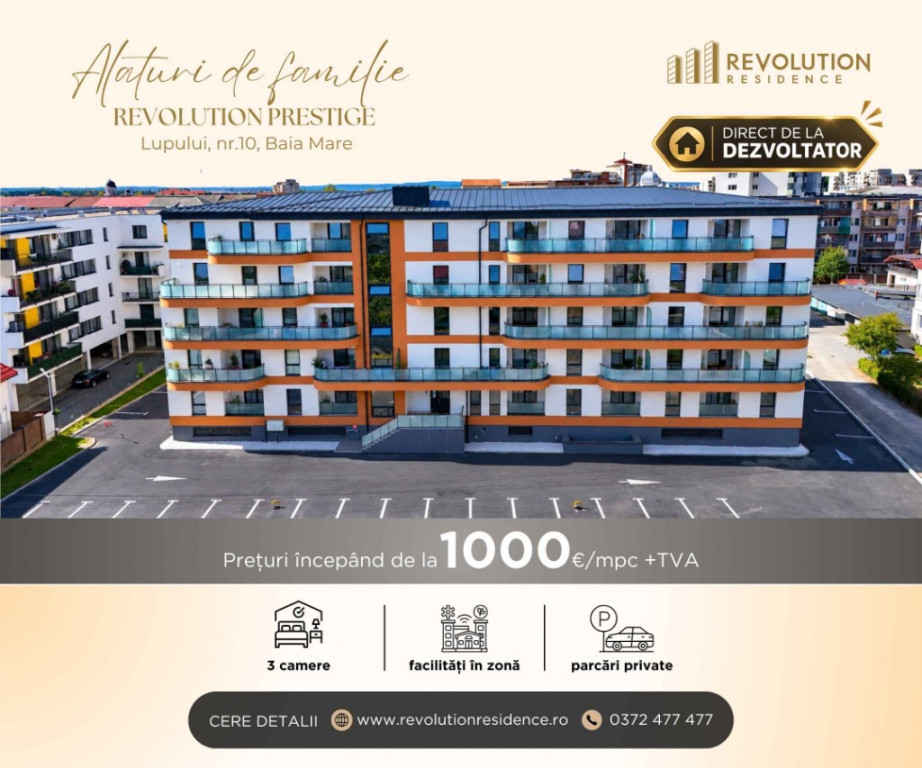 NEW! COMISION 0% - Apartamente 3 camere - str. Lupului nr 10,Baia Mare