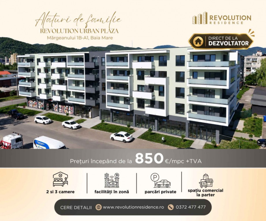 COMISION 0% - Apartamente 2 si 3 camere - Margeanului 1B-A1, Baia Mare