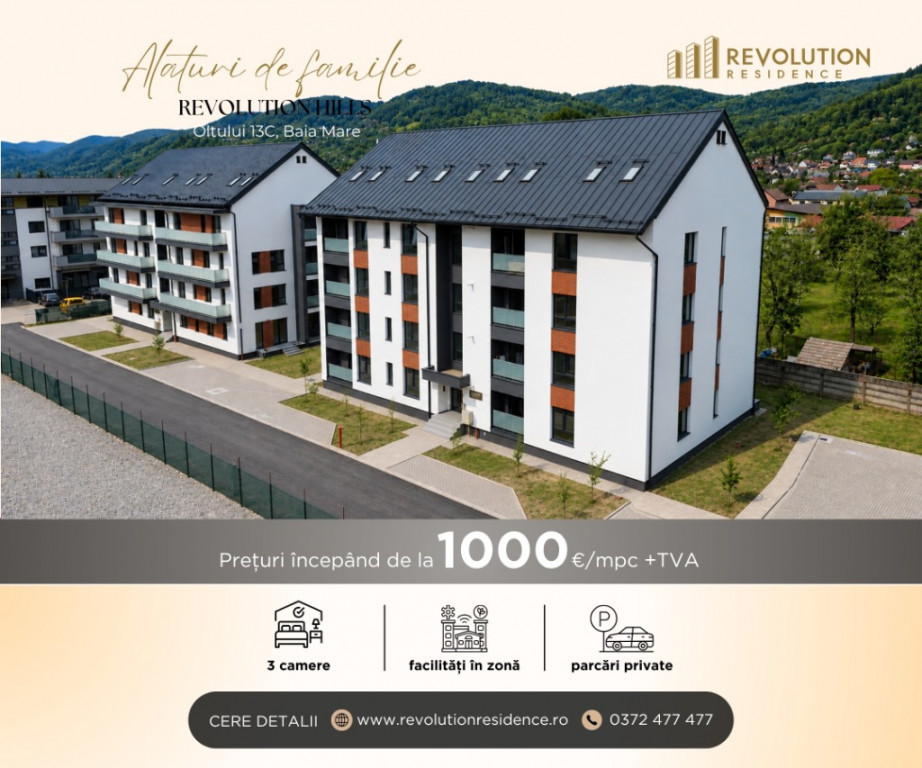 NEW! COMISION 0% - Apartamente 3 camere - str. Lupului nr 10,Baia Mare