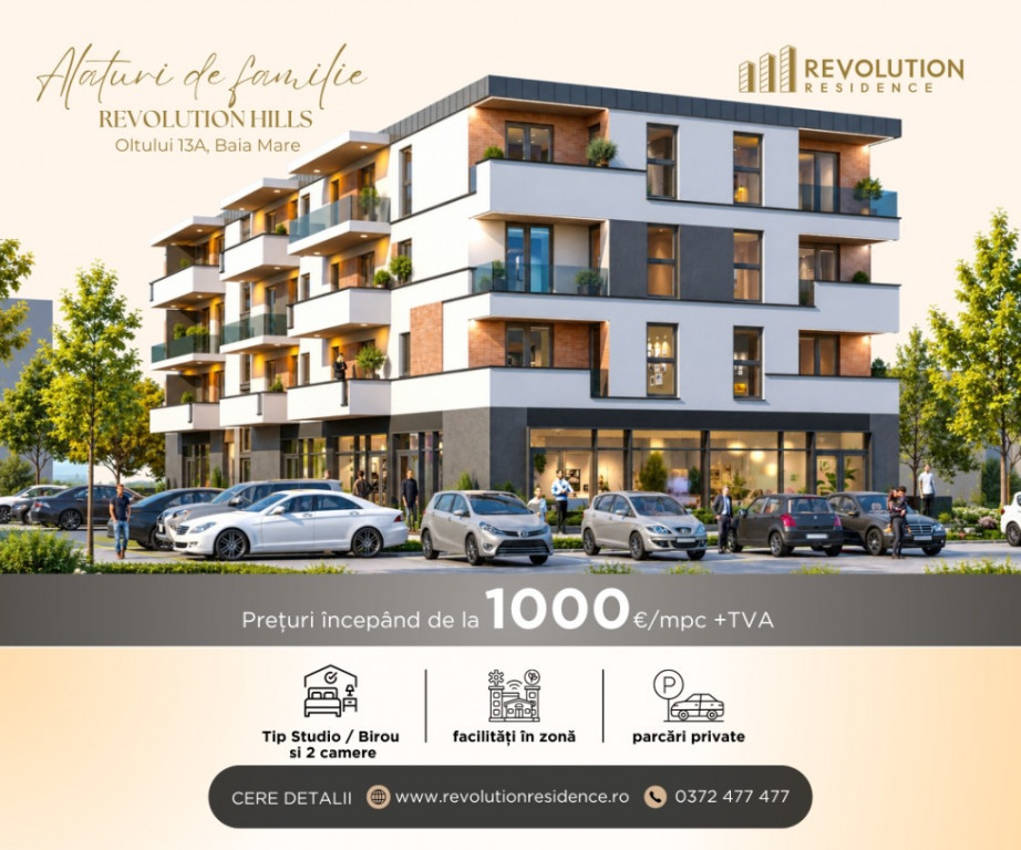 NEW! Apartamente de Tip Studio/Birou, 2 si 3 Camere - Mihai Eminescu