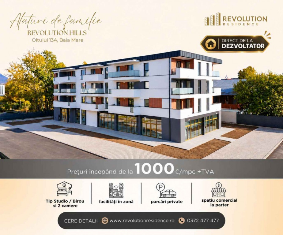 COMISION 0% - Apartamente Tip Studio / Birou si 2 camere - Oltului 13A