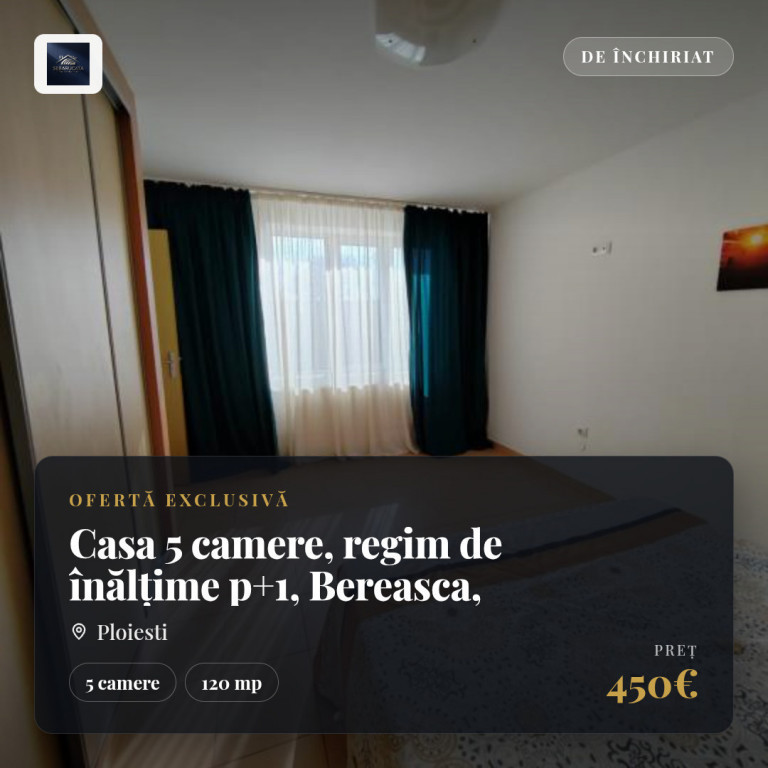 Casa 5 camere, regim de înălțime p+1, Bereasca, Ploiesti