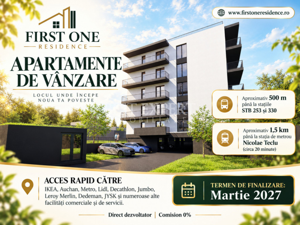 2 Camere | Grădină Generoasă | Parcare inclusa |Bloc Bout