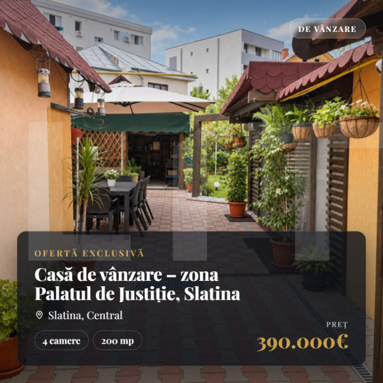 Casă de vânzare – zona Palatul de Justiție, Slatina