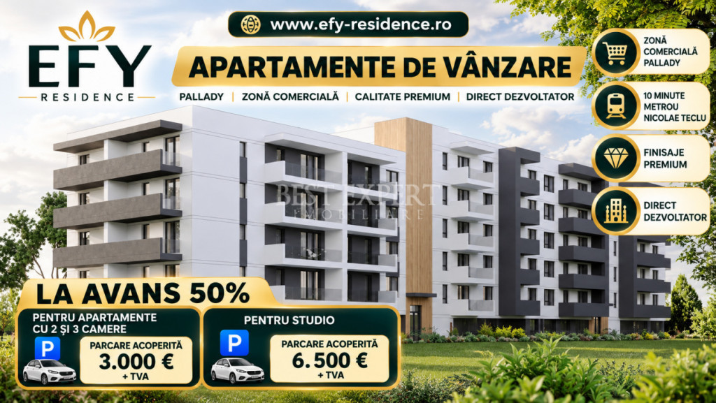 3 Camere Spațios | Parcare Acoperită Inclusă | Avans 50%