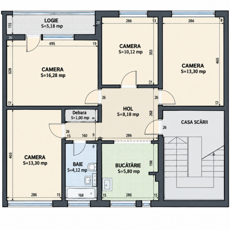 Apartament cu 4 camere, 100 mp + 3 balcoane – Mărăști,