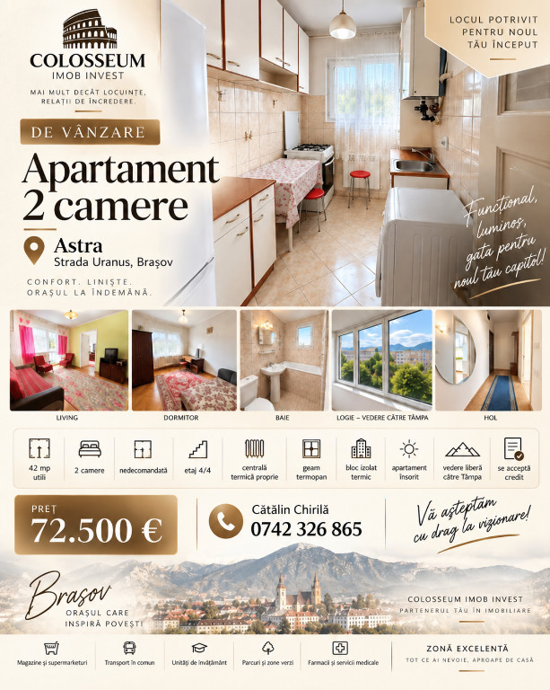 Apartament 2 camere | Confort 1 | Zona Astra