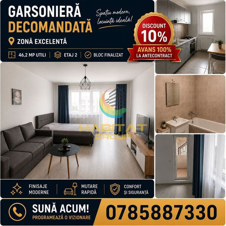 Ocazie Garsoniera suprafata 46 mp la 4 minute de Stb