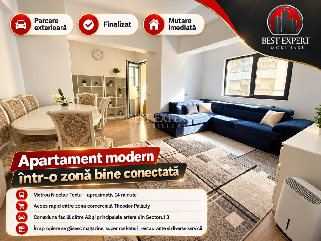 2 Camere Decomandat | Etaj 3/5 | Parcare Exterioară | Centr