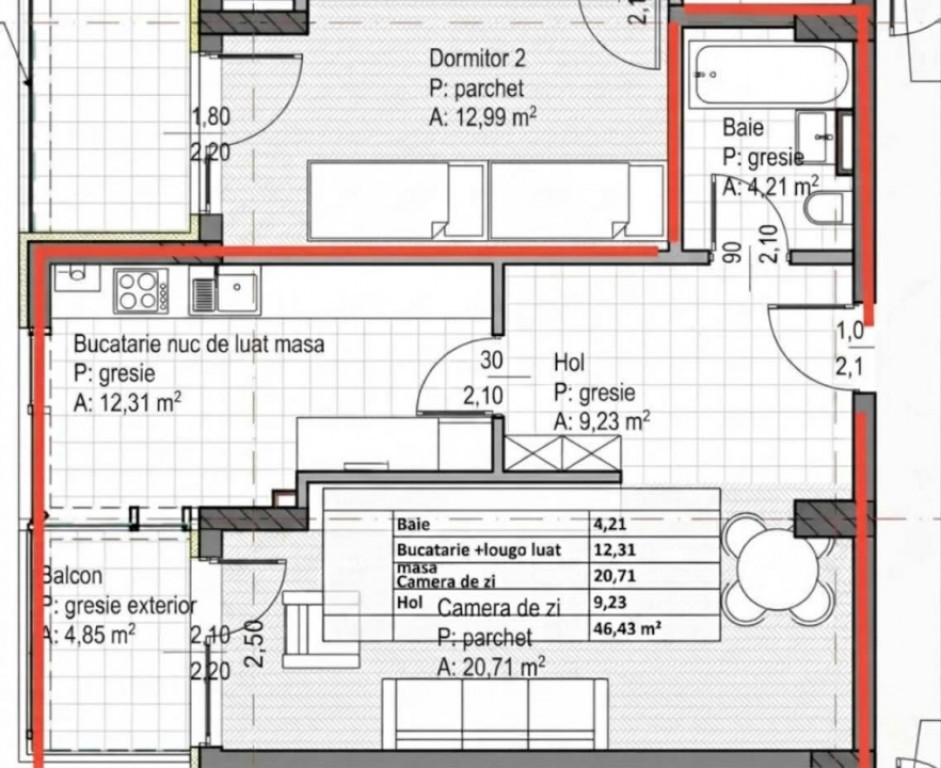 Apartament 2 camere 47 mp zona Gheorgheni, Cluj