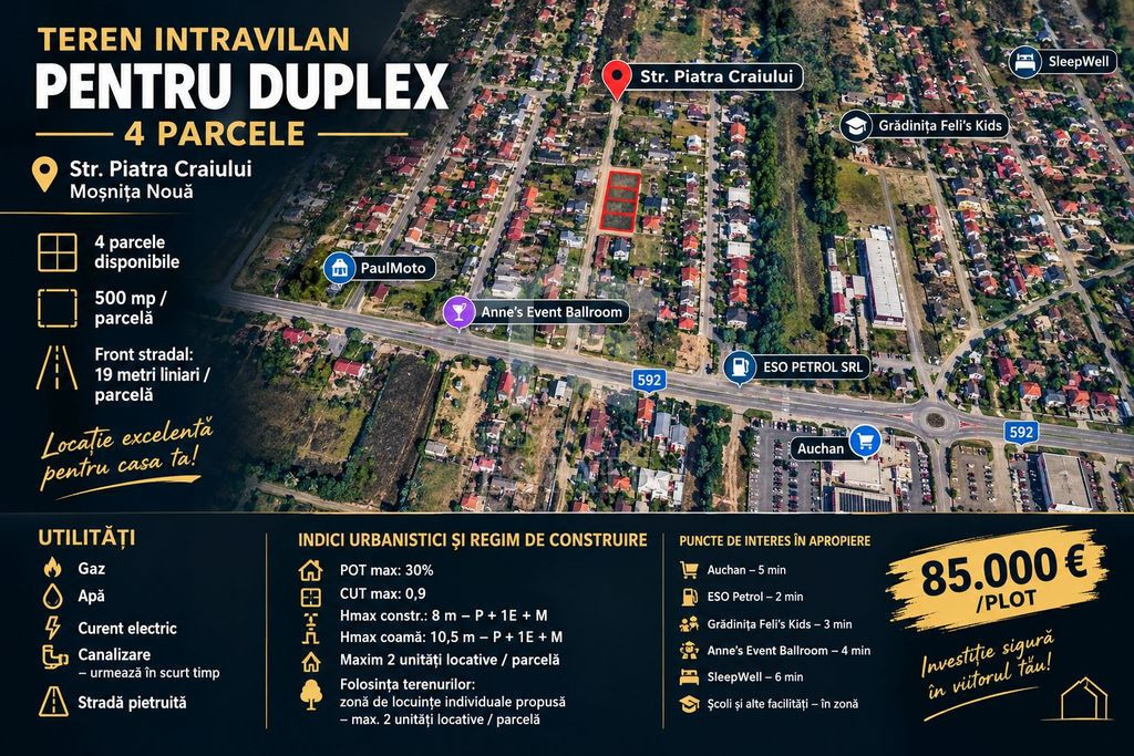 TEREN INTRAVILAN PT. DUPLEX – MOȘNIȚA NOUA