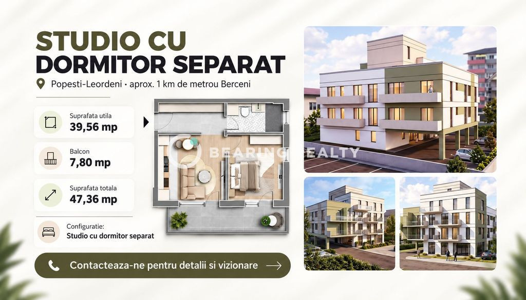 Studio | Bloc boutique | 1km Metrou Berceni