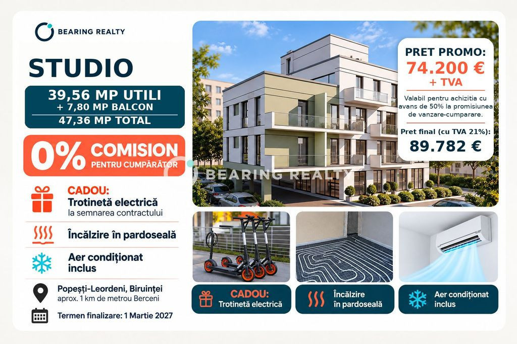 0% comision | Studio | Bloc boutique | 1km Metrou Berceni