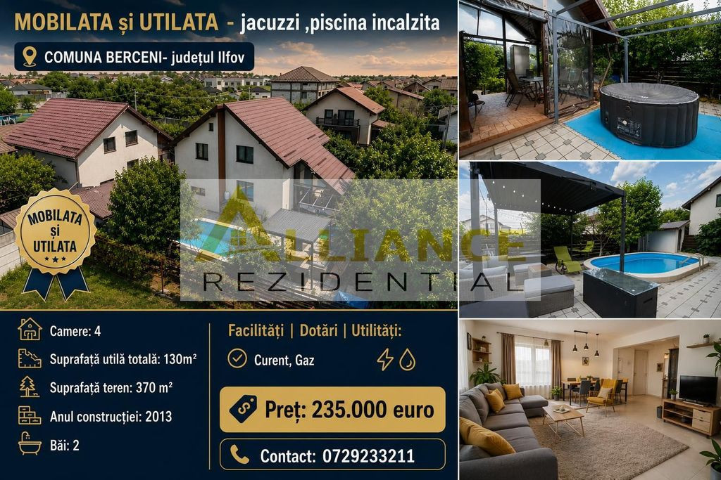 VILA MOBILATA si UTILATA- jacuzzi piscina incalzita