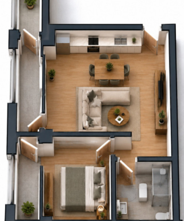 Apartament 2 camere, 47 mp utili Preajba - 0% comision la cu