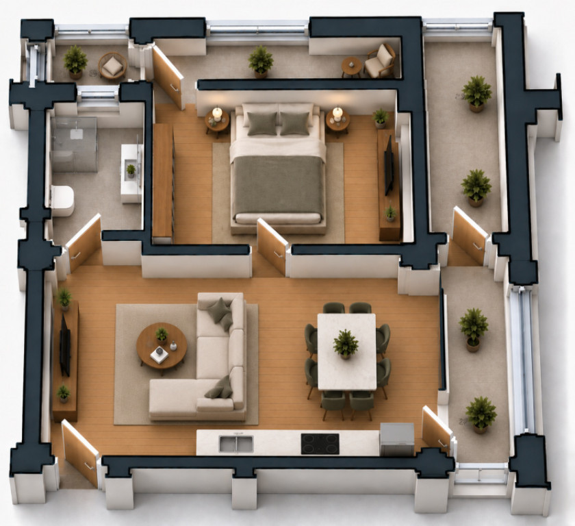Apartament 2 camere open space Preajba - 0% comision la cump