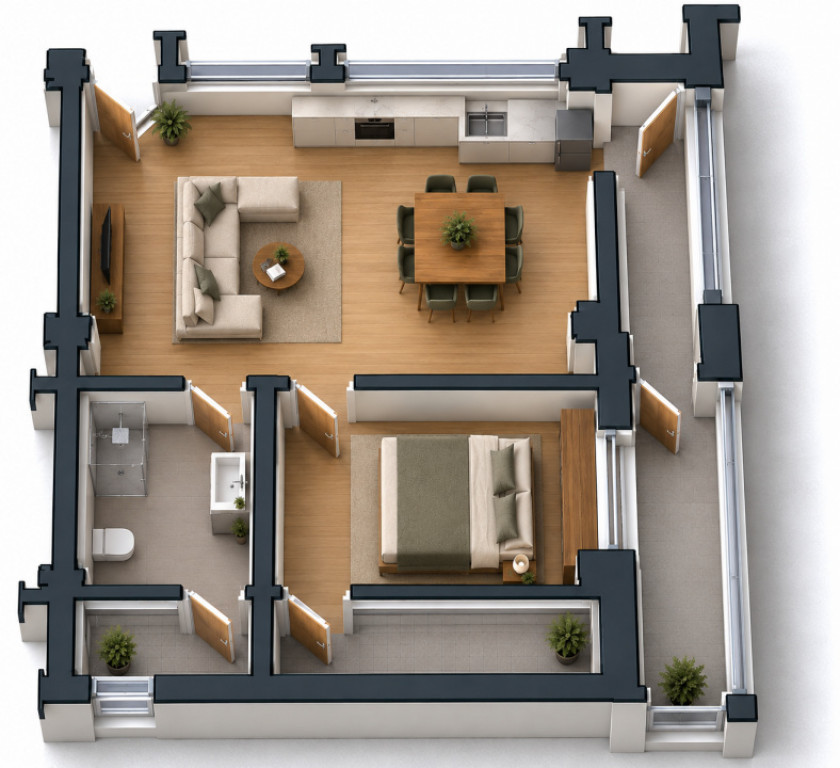 Apartament 2 camere, 56.70 mp utili Preajba - 0% comision la