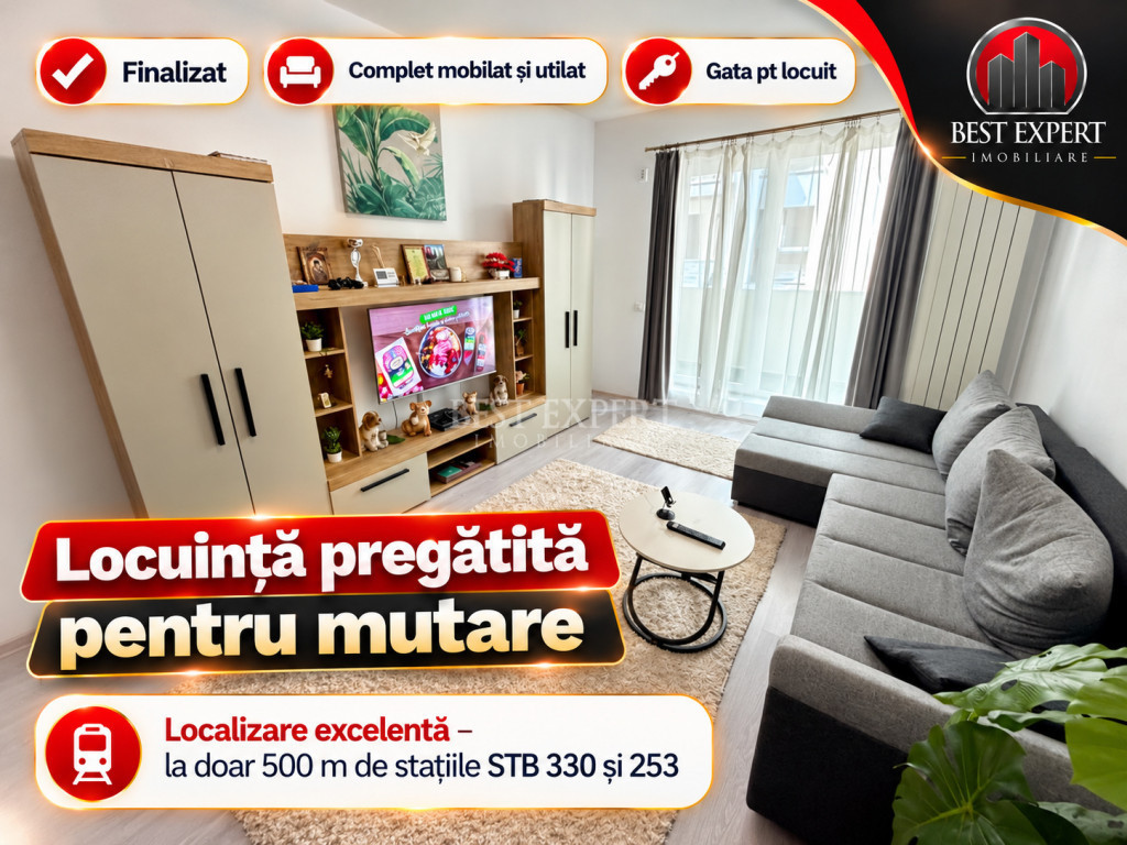 Apartament 2 camere decomandat | Mobilat și utilat | 500 mt