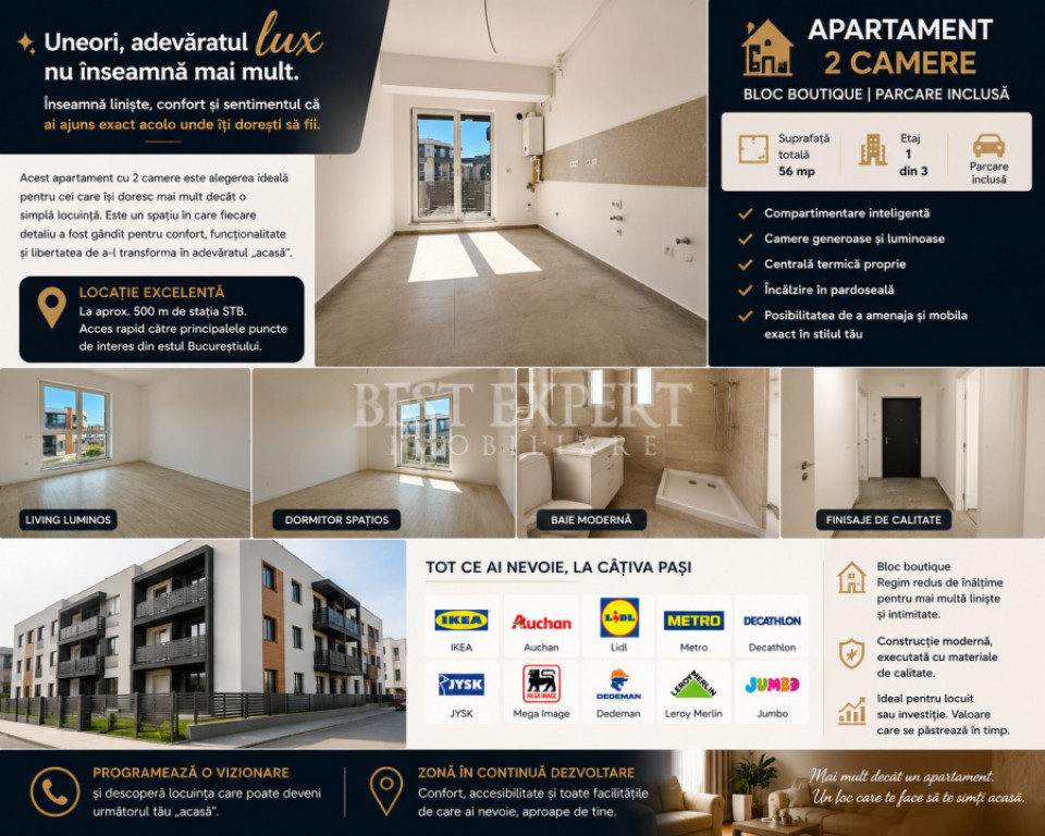 Studio Spațios | Parcare Inclusă | Evocasa Optima | 9 min