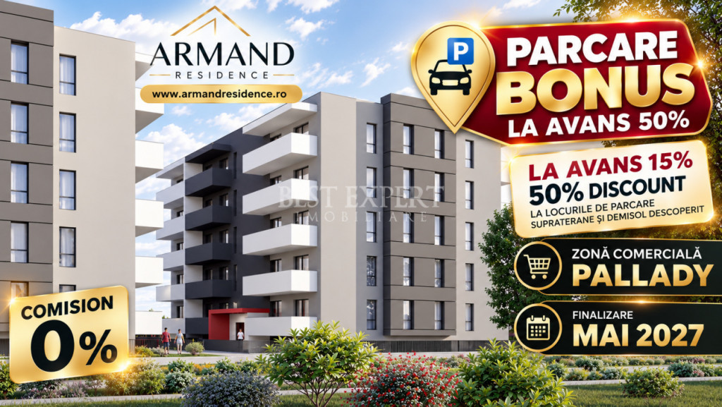 3 Camere în Pallady | Avans 15% | Parcare -50% | Încălzir