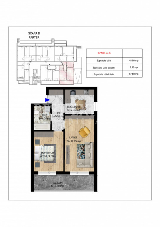 2 Camere | Parcare inclusa| Încălzire în Pardoseală | A