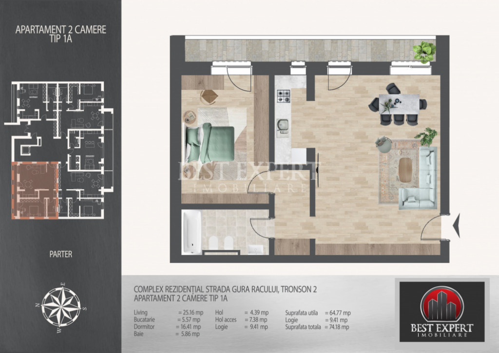 2 Camere Decomandat | Bloc Boutique | 7 min Metrou N.Teclu |