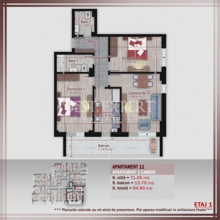 3 Camere | Bloc Boutique| Încălzire Pardoseală |600 m STB