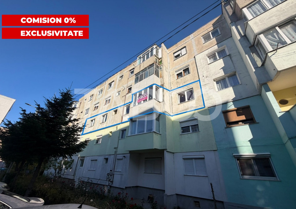 Apartament semidecomandat 4 camere 2 bai etaj 2 zona 1 Dece