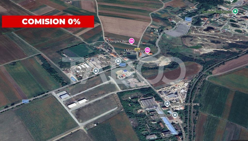 Teren industrial cu PUZ aprobat 1500 mp si front 42m Ocna Si