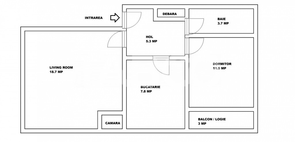 Apartament decomandat de vanzare 2 camere Strand etaj 4 acop