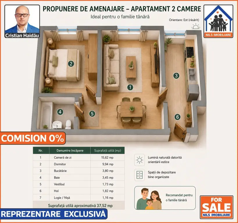 Apartament 2 camere | Mobilat | Utilat | Berceni S4 | Comision 0!