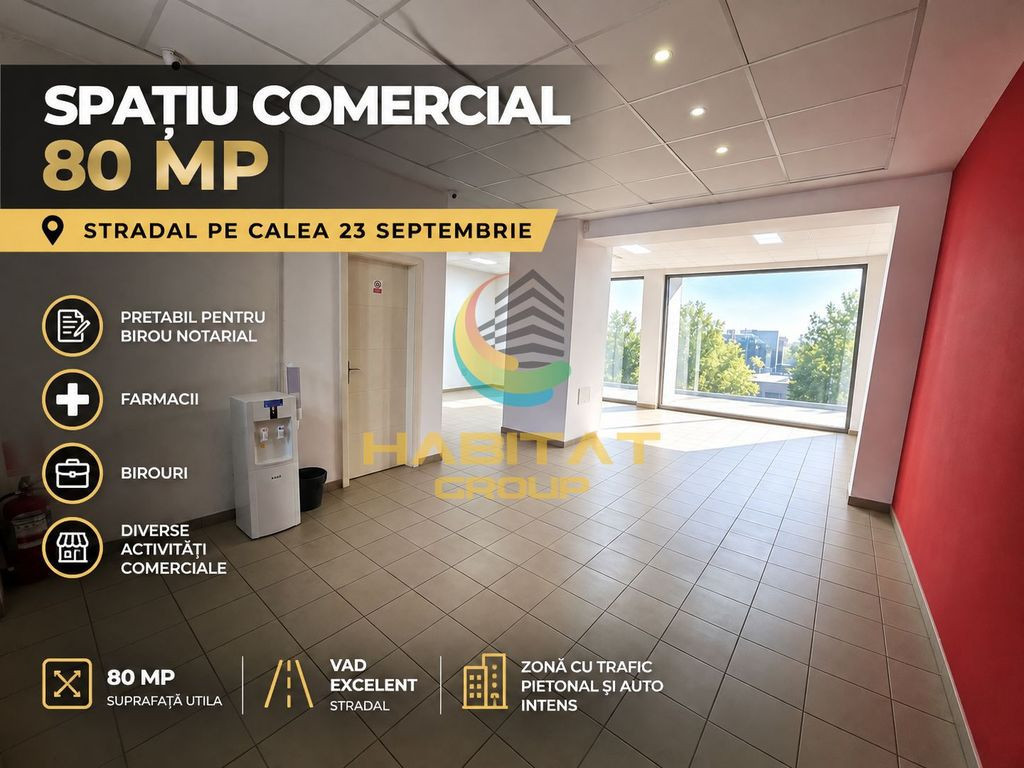 Închiriere Spațiu Comercial 80 mp - 13 Septembrie / Drumul Sării stradal