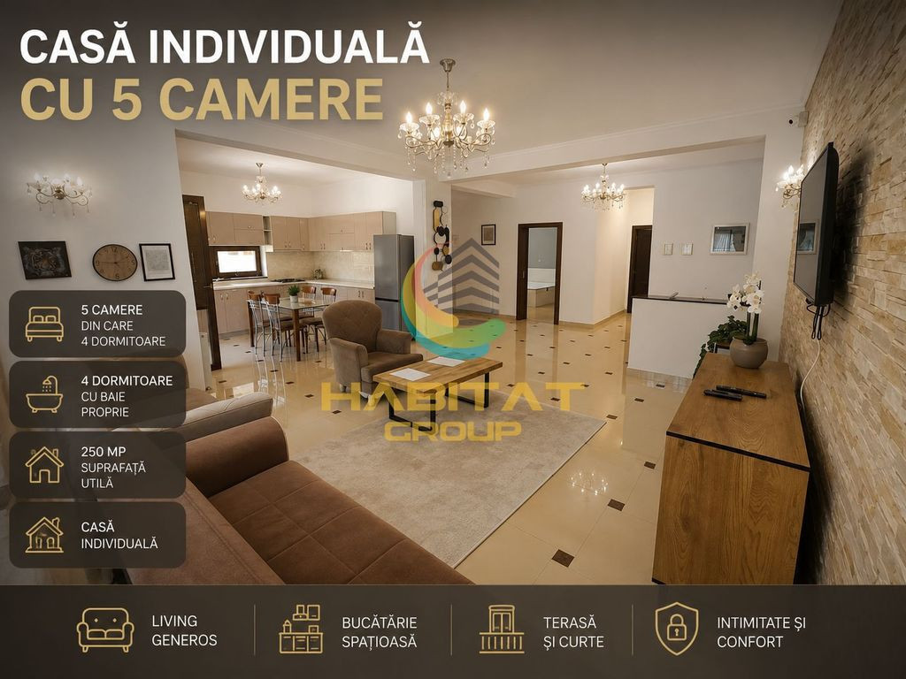 Închiriere Vila 5 camere 250 mp SU | 315 mp curte | Bragadiru