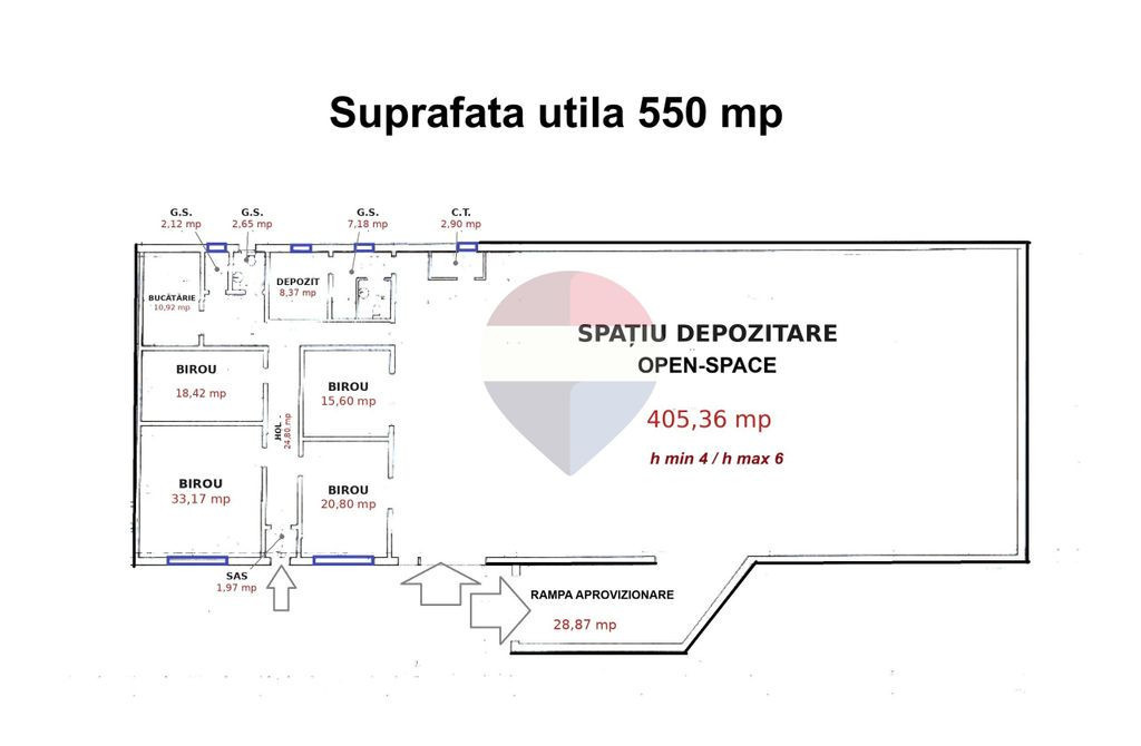 Hală depozitare și producție de închiriat în Brașov, Uzina 2, 550 mp
