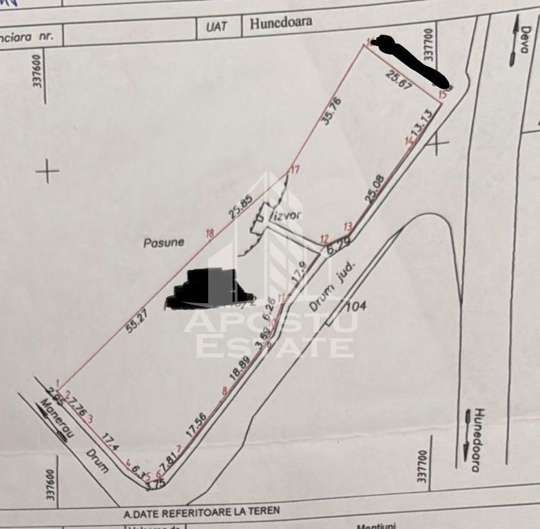 La izvor, teren intravilan de vanzare, 3260mp, Hunedoara