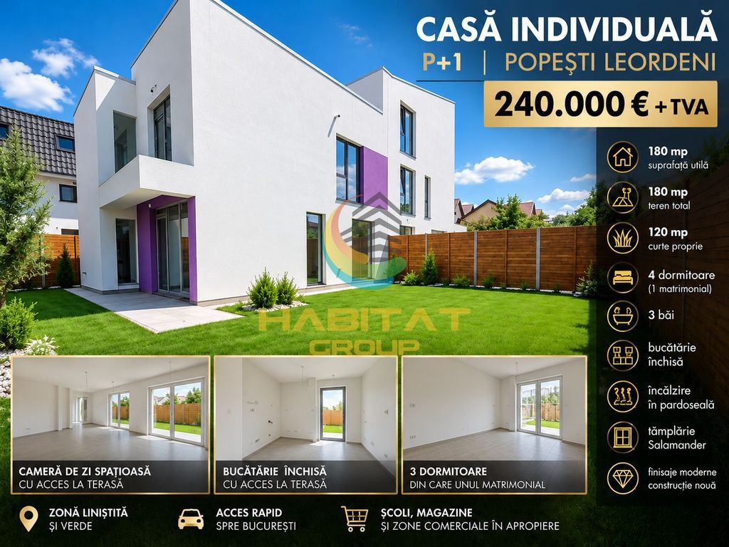 Vânzare Casa / Vila INDIVIDUALA 180 mp - Popești Leordeni | Strada Pavlicheni