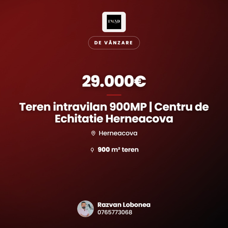 Teren intravilan 900 MP | Centru de Echitatie Herneacova