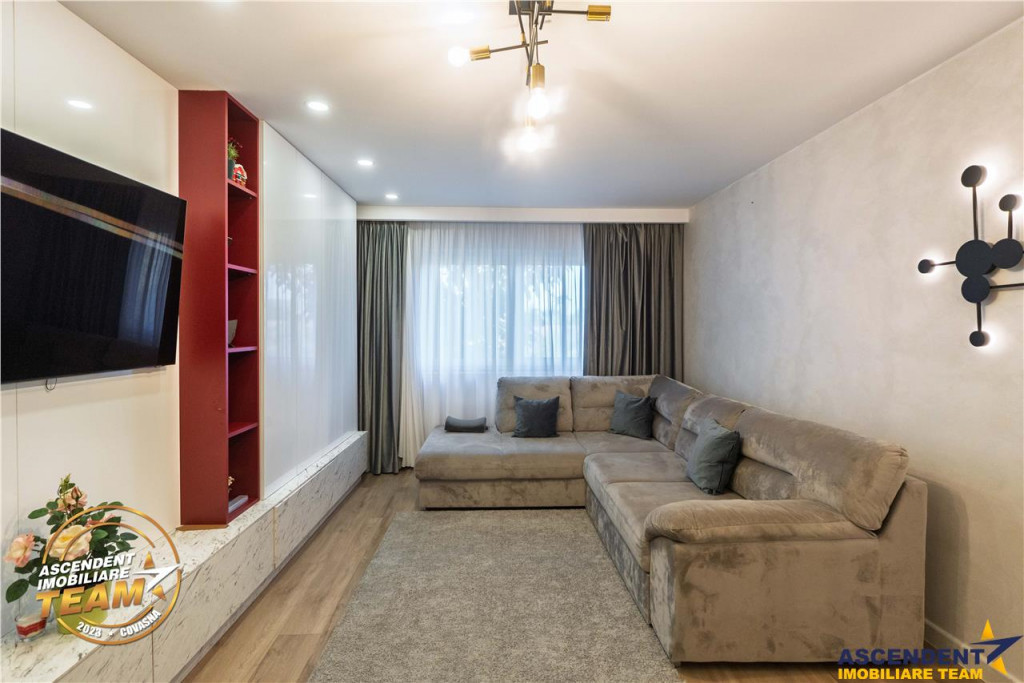 Apartament cu 2 camere, amenajat de designer, cu un concept