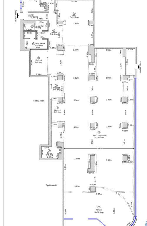 Spatiu comercial de inchiriat, 347 mp, Gh. Lazar- Circumvalatiunii.